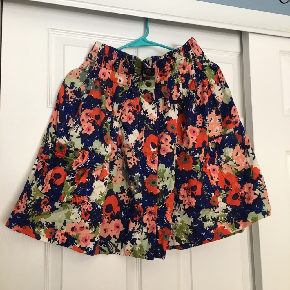 Anthropologie floral skirt with pockets